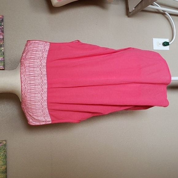 NWT Hanna & Gracie Chevron print flowy sleeveless v neck Grandmacore Chiffon - Picture 3 of 5